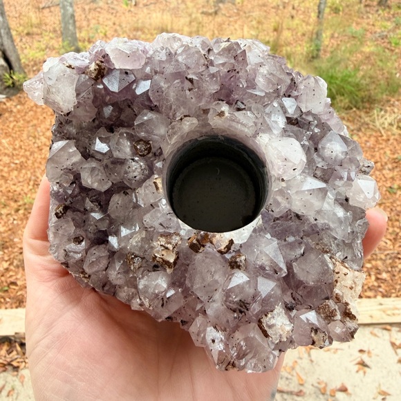 Raw Natural Amethyst Candle Holder / Sphere HolderBrazilLarge Raw Chunk